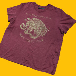 Cult Of Individuality Maroon Gold Soft Cotton Graphic Tee Men's Size 3XL